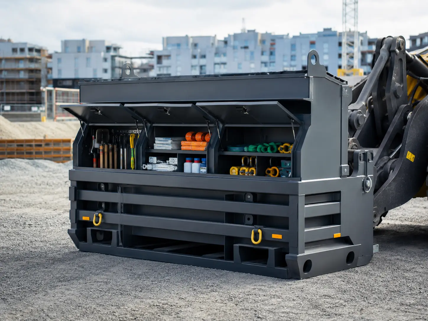 Konceptbild av flyttbar materialstation